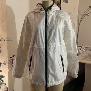 Michael Kors White Utility Jacket with Black Accents